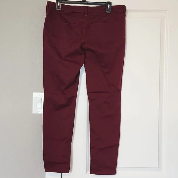 Arizona Jean Co Burgundy Skinny Pants Women's Size 13 Cotton Blend Casual - Picture 3 of 7